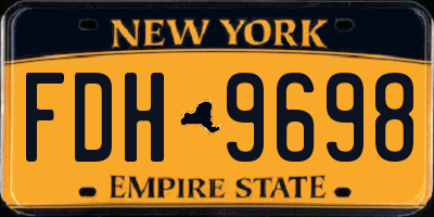 NY license plate FDH9698