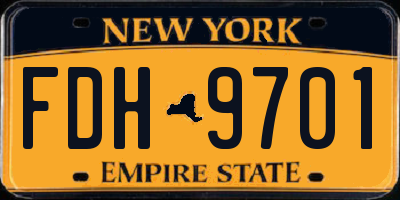 NY license plate FDH9701