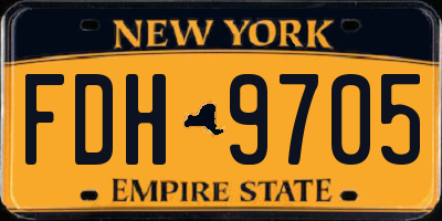 NY license plate FDH9705