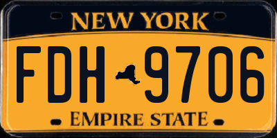 NY license plate FDH9706