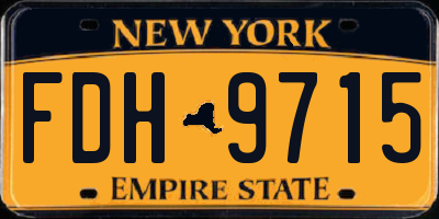 NY license plate FDH9715