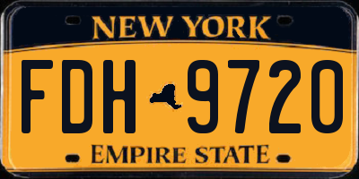 NY license plate FDH9720