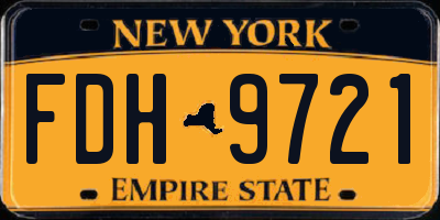 NY license plate FDH9721