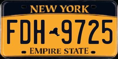 NY license plate FDH9725