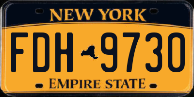 NY license plate FDH9730
