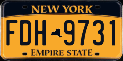 NY license plate FDH9731