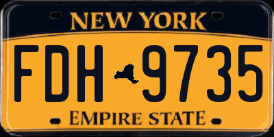 NY license plate FDH9735