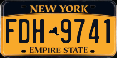 NY license plate FDH9741