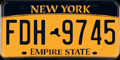 NY license plate FDH9745