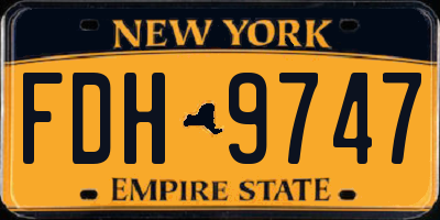 NY license plate FDH9747