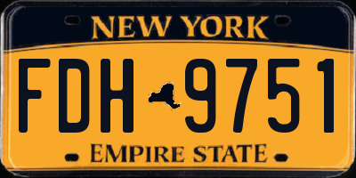 NY license plate FDH9751