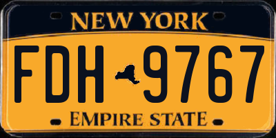 NY license plate FDH9767