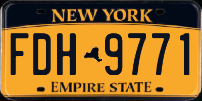 NY license plate FDH9771