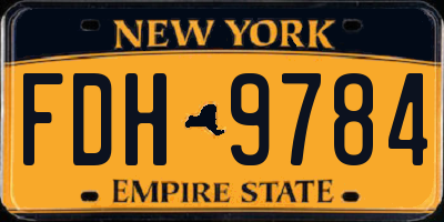 NY license plate FDH9784