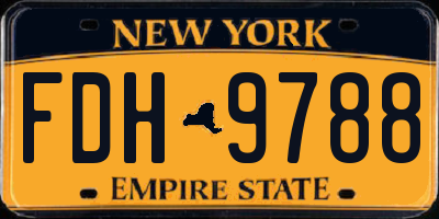 NY license plate FDH9788