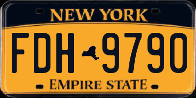 NY license plate FDH9790