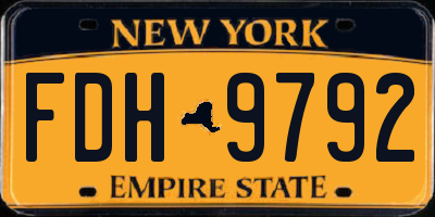 NY license plate FDH9792