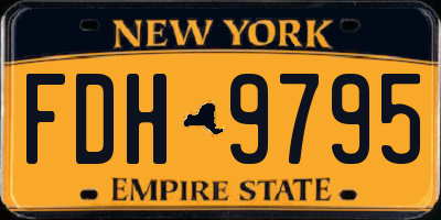 NY license plate FDH9795