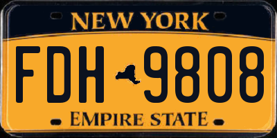 NY license plate FDH9808