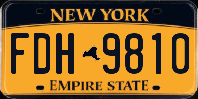 NY license plate FDH9810