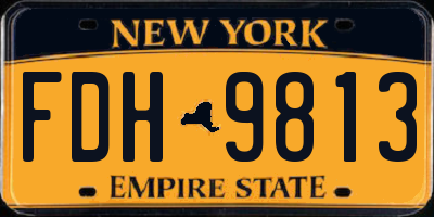 NY license plate FDH9813