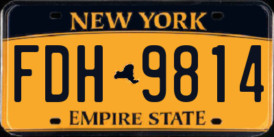 NY license plate FDH9814