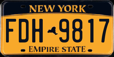 NY license plate FDH9817