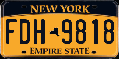 NY license plate FDH9818