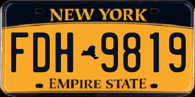 NY license plate FDH9819