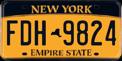 NY license plate FDH9824