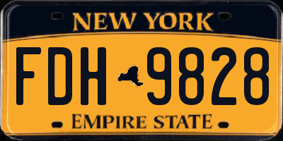 NY license plate FDH9828