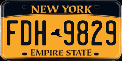 NY license plate FDH9829