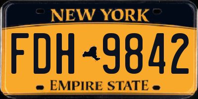 NY license plate FDH9842