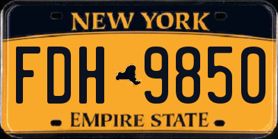 NY license plate FDH9850