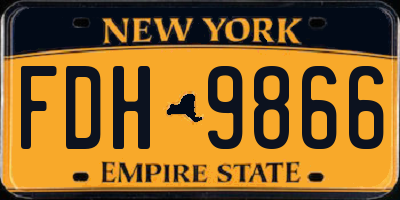 NY license plate FDH9866