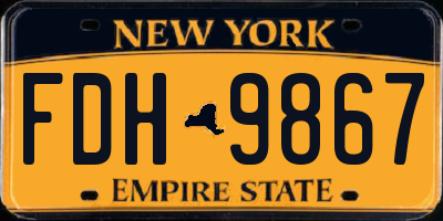 NY license plate FDH9867
