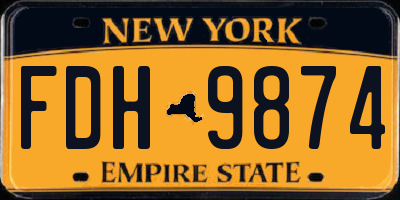 NY license plate FDH9874