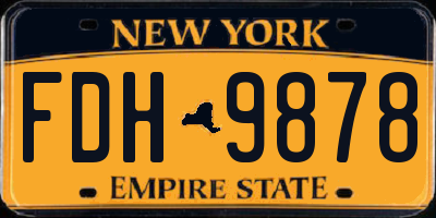 NY license plate FDH9878