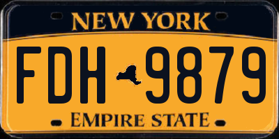 NY license plate FDH9879