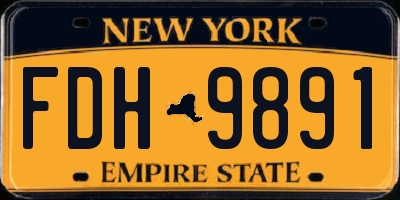 NY license plate FDH9891
