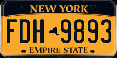 NY license plate FDH9893
