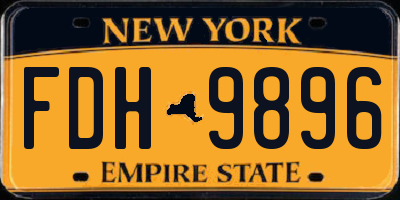NY license plate FDH9896