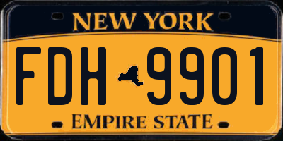 NY license plate FDH9901