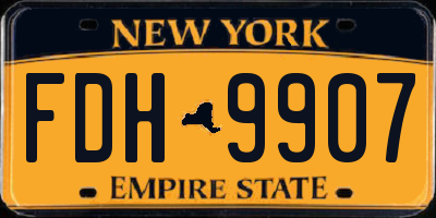 NY license plate FDH9907