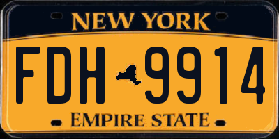 NY license plate FDH9914