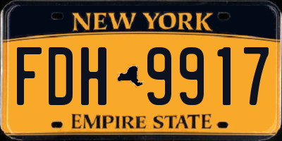 NY license plate FDH9917