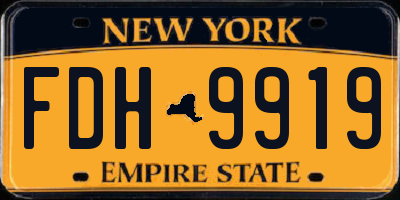 NY license plate FDH9919