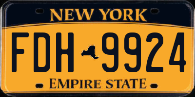 NY license plate FDH9924