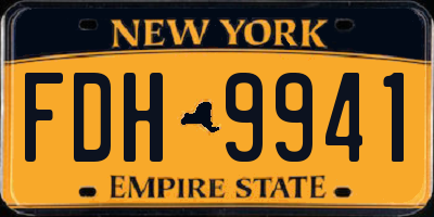 NY license plate FDH9941