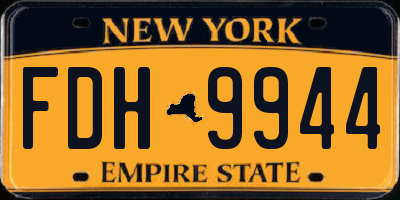 NY license plate FDH9944